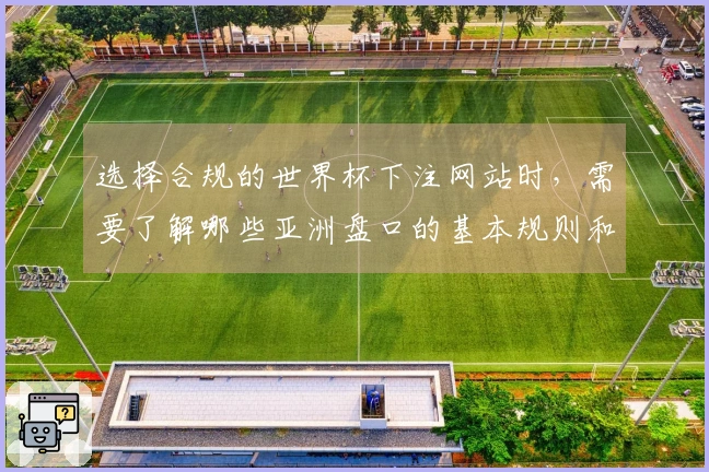 选择合规的世界杯下注网站时，需要了解哪些亚洲盘口的基本规则和注意事项？